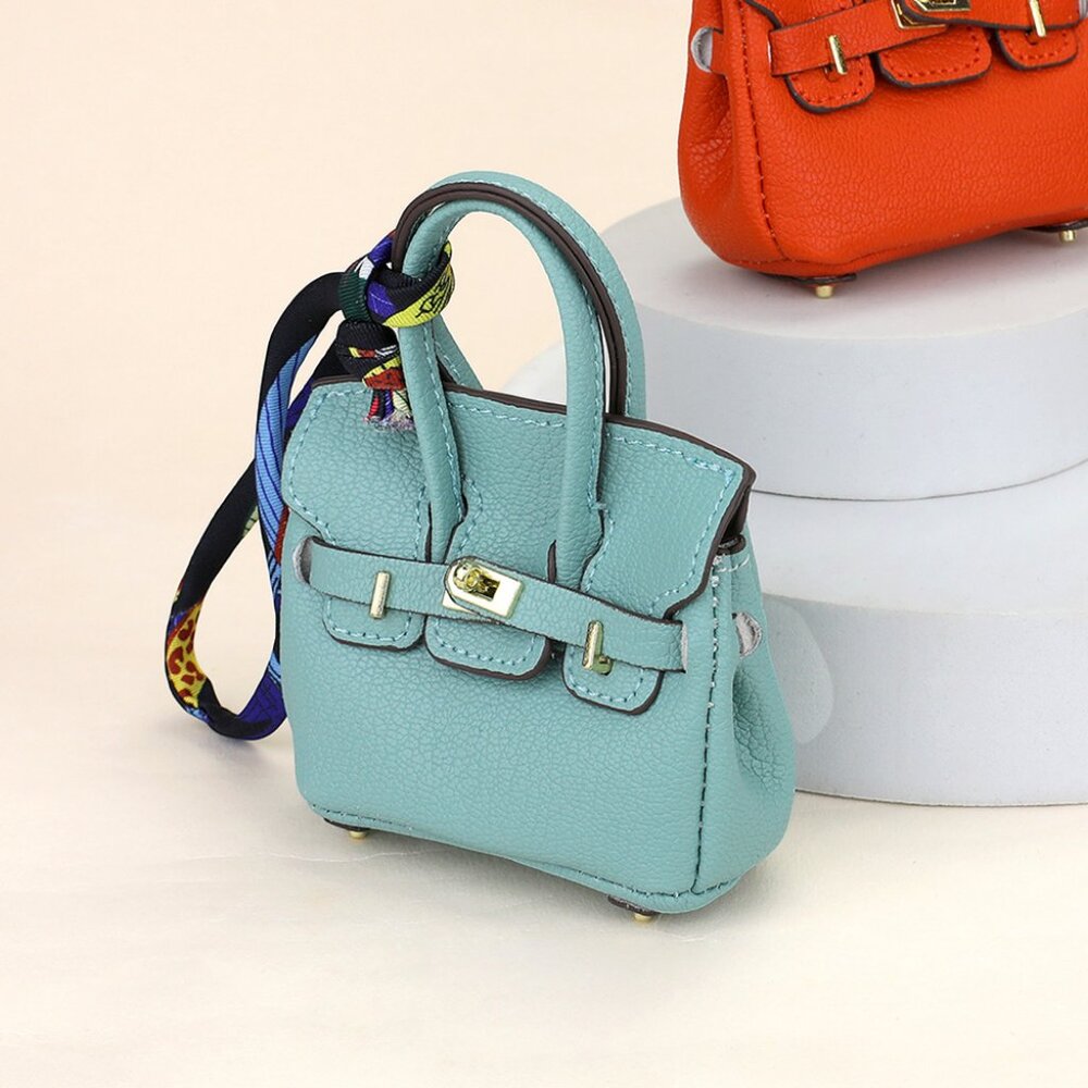 Mini Handbag Designer Inspo Kelly Bag Purse Charm to Store Ipods Ear Pods - Picture 11 of 15